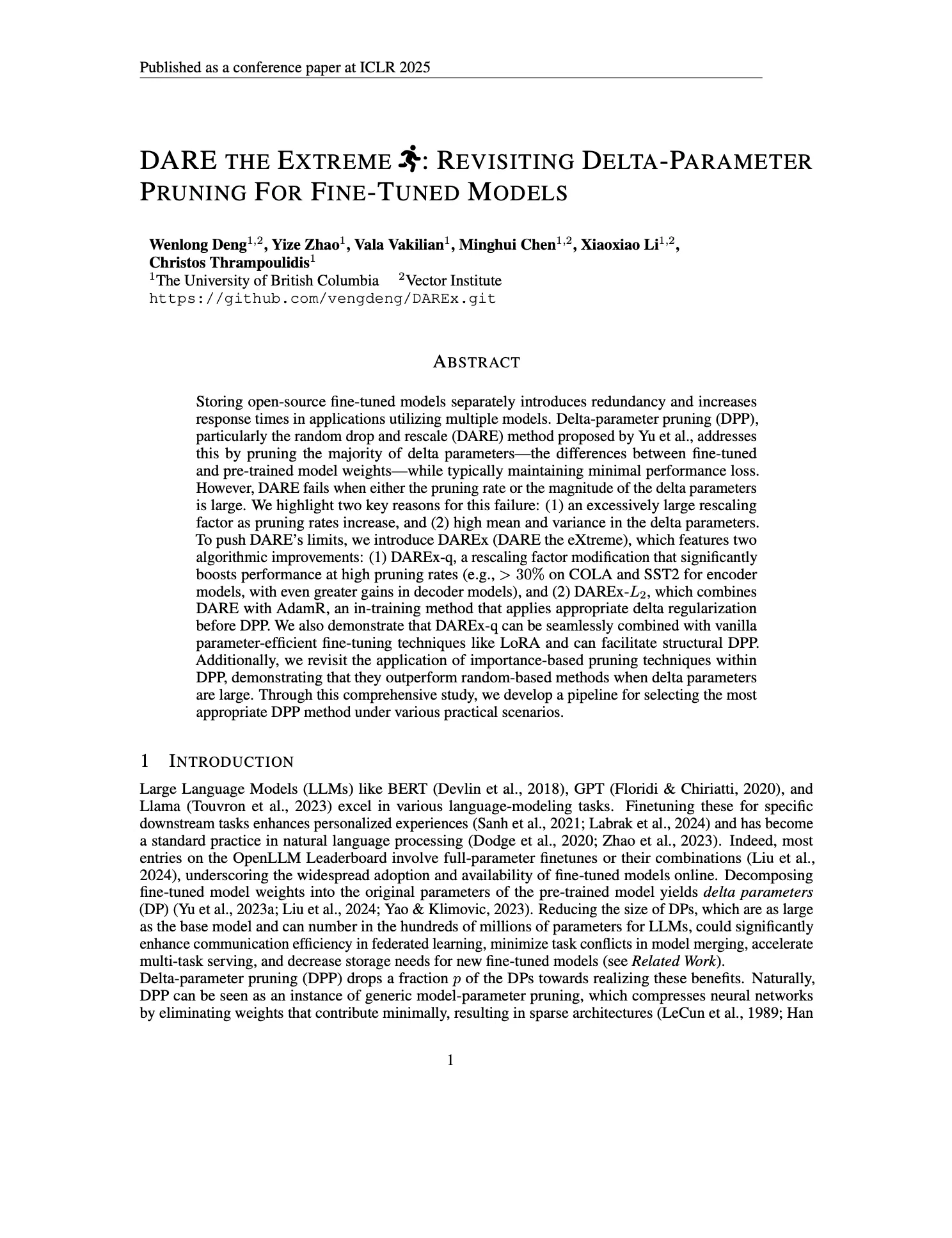 Poster for DARE the Extreme: Revisiting Delta-Parameter Pruning For Fine-Tuned Models